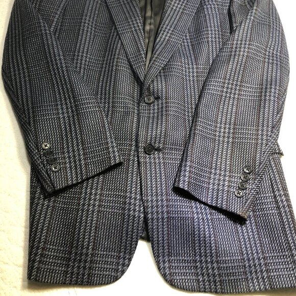Vintage Austin Reed Mens Blazer Sport Coat 2 Button Blue Grey Tweed Size 42L - Picture 3 of 13